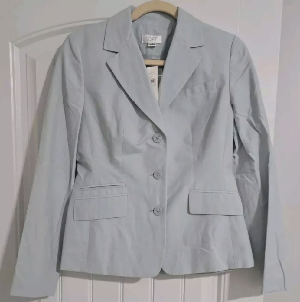 Ann Taylor Loft Blue 3 Button Blazer Sz 2 NWT
